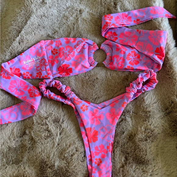 Pink & Coral Floral Ring kulani kini Bikini Set - Picture 2 of 2